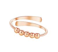 THINCAN Anelli regolabili alla moda con perline rotanti gioielli con struttura in rame adatto per incontri e abbigliamento da ufficio. Anelli di perle alla moda, come descritto