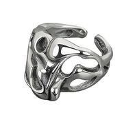 THINCAN Anello gesto vintage a forma di cuore per donne uomini punk gotico mano amore cuore zircone retrò cinturino incrociato gioielli gioielli