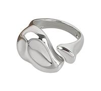 THINCAN Anello gesto vintage a forma di cuore per donne uomini punk gotico mano amore cuore zircone retrò cinturino incrociato gioielli gioielli