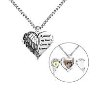 THINCAN Argento Angelo Ali Medicina Collana Per Sempre Nel Mio Cuore Gioielli A Forma Di Cuore Foto MEDA Catena Gioielli Per Le Donne Ragazze