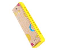 THINCAN Armonica a bocca in legno blu-verde vivace, giocattolo musicale a 16 fori, per bambini in età prescolare e principianti, giocattolo musicale per la prima infanzia