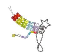 THINCAN Artistics Arcobaleno Portachiave Perline Accessori Con Bello Orso Fascino Regalo Unico Portatile Per Gli Amanti dell'Artigianato