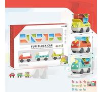 THINCAN Bambini block-auto giocattolo dinosauro gioco veicolo pensiero logico puzzle blocco camion giocattolo per bambini regalo educativo