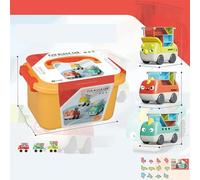 THINCAN Bambini block-auto giocattolo dinosauro gioco veicolo pensiero logico puzzle blocco camion giocattolo per bambini regalo educativo