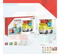 THINCAN Bambini block-auto giocattolo dinosauro gioco veicolo pensiero logico puzzle blocco camion giocattolo per bambini regalo educativo