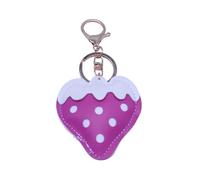 THINCAN Bella Fragola In Pelle Accessori Chiave Alla Moda Multicolor Gentle Texture Adatto Per Coppia Regali O Personalizzato Gioielli Coppia Accessori Portachiavi Adatto, Rosa rosso, Taglia unica