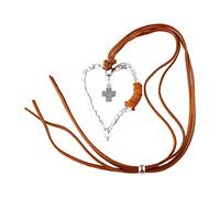 THINCAN Big Silver Color Cuore Ciondolo Collana Lunga In Pelle Donne Dichiarazione Gioielli Etnici Lariat Collana Donne Collana