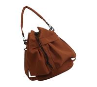 THINCAN Borsa a secchiello da donna in tessuto Oxford a lunga capacità per la spesa in ufficio o pratica di viaggio non forzata, marrone