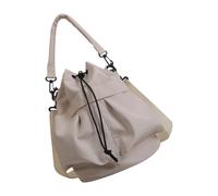 THINCAN Borsa a secchiello da donna in tessuto Oxford a lunga capacità per la spesa in ufficio o pratica di viaggio non forzata, bianco
