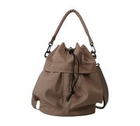 THINCAN Borsa a secchiello da donna in tessuto Oxford a lunga capacità per la spesa in ufficio o pratica di viaggio non forzata, cachi