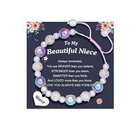 THINCAN Bracciale con strass con ciondolo a forma di cuore regolabile lunghezza tempesta accessorio per ragazze