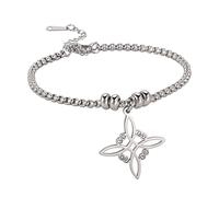 THINCAN Bracciale da donna con nodo geometrico da strega, bracciale da stregoneria, collana d'amore, gioielli in acciaio inox