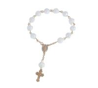 THINCAN Bracciale rosario regolabile fatto a mano, braccialetto di preghiera religiosa per un uso confortevole