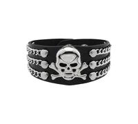 THINCAN Braccialetto a forma di teschio, in metallo, design unico, alla moda, per gli amanti della musica rock, mostra la personalità e la moda gotica in metallo