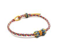 THINCAN Braccialetto Della Fortuna Multicolore Per Uomini Donne Amuleto Felice Nodo Braccialetto Tessitura Filo Corda Braccialetto Per Amico E Coppia