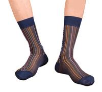 THINCAN Calzini da uomo sottili multicolori Abito A Riga Calzini Leggeri Confortevoli Affari Formali Medio Vitello Per Aspetto Professionale Vestito Medio-Vitello, Tibet, Taglia unica
