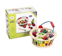 THINCAN Carino Frutta Fare Prima E Gioco Di Ruolo, Set Da Cucina Giocattoli Con Cestello Di Tagliare Giocattolo Da Cucina Gioco Di Ruolo Taglio Legno