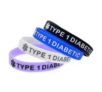 THINCAN Cinturino In Silicone Regolabile Tipo 1 Diabetic Hidden Message Allarme Medico Braccialetti In Silicone 4 Colori Per Tutte Le Età Crowie Bracciale