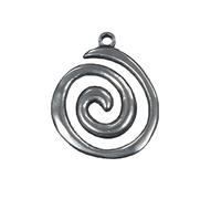 THINCAN Ciondolo con spirali e vortici in lega d'argento antica per la produzione di gioielli fai da te, portachiavi, nappe, vasche idromassaggio, ciondoli e collane, Acciaio inossidabile