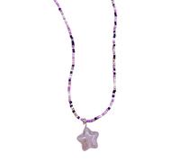 THINCAN Collana colorata con perle corte, collana con ciondolo a forma di stella a cinque punte, collana in stile Y2K, Perla