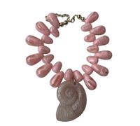 THINCAN Collana con ciondolo a forma di conch Collana leggera per il collo alla moda del mare gioielli per abbigliamento casual e amanti della costa regalo per gli amanti dell'anima, Taglia unica