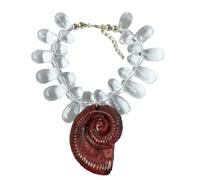 THINCAN Collana con ciondolo a forma di conch Collana leggera per il collo alla moda del mare gioielli per abbigliamento casual e amanti della costa regalo per gli amanti dell'anima, Taglia unica
