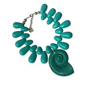 THINCAN Collana con ciondolo a forma di conch Collana leggera per il collo alla moda del mare gioielli per abbigliamento casual e amanti della costa regalo per gli amanti dell'anima, Taglia unica