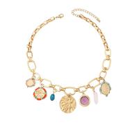 THINCAN Collana da donna con clip di carta dorata, con stella di sole e cuore, portatile, per stile spiaggia di Boemia