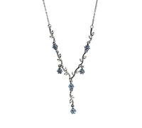 THINCAN Collana riscaldante a forma di fiore blu, leggera, con catena, confortevole, accessorio per abiti non forzati, accessorio alla moda per abiti