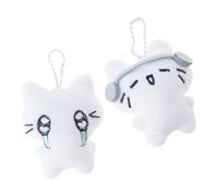 THINCAN Confezione da 2 sacchetti di peluche con ciondolo a forma di portachiavi, alla moda, decorazione per gatti, accessori in tessuto di peluche, adatti per dare