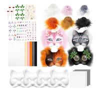 THINCAN Confezione Di 4 Animali Gatti Maschera Viso Con Peloso