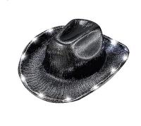 THINCAN Cowgirl con LED Light Up Bim Carnivals Party Bridal Western Fedoras Parasole per Sposa Illuminato Cowboy