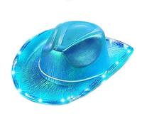 THINCAN Cowgirl con LED Light Up Bim Carnivals Party Bridal Western Fedoras Parasole per Sposa Illuminato Cowboy