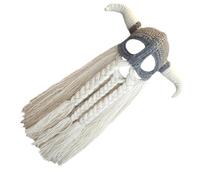 THINCAN Crochet Sacecover Cappello di Corno Per Adulti Unisex Con Lungo Barba Novità Copricapo Temi Festa Randless Cosplay Copricapo