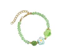THINCAN Delicata Ceramica Oceanica Creature Bracciale Con Lumaca Di Cristalli Di Fascino Perle Accessori Moda Elegante Ceramica Conchiglie Gioielli Gioielli, Taglia unica, come descritto