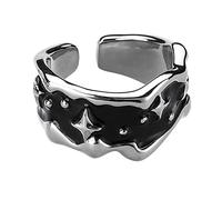 THINCAN Dita Stellare Irregolare Semplice Impilabile Anelli Dita Moda Promessa Punk Gioielli Regalo Per Le Donne Ragazze Stelle Anelli Irregolari Per Le Donne Ragazze