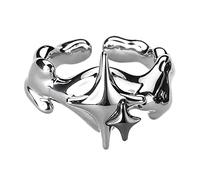 THINCAN Dita Stellare Irregolare Semplice Impilabile Anelli Dita Moda Promessa Punk Gioielli Regalo Per Le Donne Ragazze Stelle Anelli Irregolari Per Le Donne Ragazze