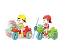 THINCAN Dolce Stunt Triciclo Elettrico Elettrico Rotazione 360 ° Cartoon Toy Car Music LED LELLEN Bambini Giocattoli Ragazzi Ragazze