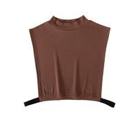 THINCAN Donne alla moda con colletto mezzo top versatile scollatura accessorio per ogni outfit da donna Collar Trendy Dolcevita rimovibile, marrone, XL
