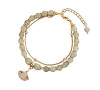 THINCAN Doppia foglia di albicocca Bracciale Gioielli Lussuoso Moda Con Foglia Di Albicocca Complicato Per L'Usura Quotidiana