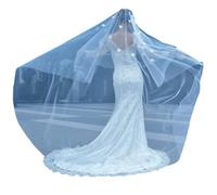 THINCAN Due Strati Perline Velo Da Sposa Copricapo Da Sposa Con Pettine Maniglia Di Bachelorette Accessori Partito Doppio Strato Perline Velo Da Sposa, bianco, 200cm
