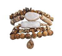 THINCAN Elegante Bracciale Fatto A Mano Accessorio Perline Bracciale Pietra Texture Gioielli Da Polso Adatto Per Migliorare La Forza Di Volontà