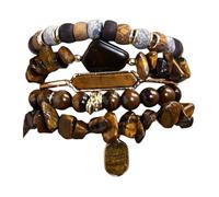 THINCAN Elegante Bracciale Fatto A Mano Accessorio Perline Bracciale Pietra Texture Gioielli Da Polso Adatto Per Migliorare La Forza Di Volontà