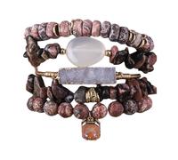 THINCAN Elegante Bracciale Fatto A Mano Accessorio Perline Bracciale Pietra Texture Gioielli Da Polso Adatto Per Migliorare La Forza Di Volontà