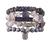 THINCAN Elegante Bracciale Fatto A Mano Accessorio Perline Bracciale Pietra Texture Gioielli Da Polso Adatto Per Migliorare La Forza Di Volontà