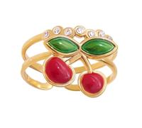 THINCAN Elegante Ciliegie Design Anelli Aperti Regolabile In Acciaio Inox Gioielli Minimalistici Per Le Donne Ogni Giornaliero Accessori Festa Regolabile Dimensione Anello Ciliegia, come descritto