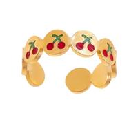 THINCAN Elegante Ciliegie Design Anelli Aperti Regolabile In Acciaio Inox Gioielli Minimalistici Per Le Donne Ogni Giornaliero Accessori Festa Regolabile Dimensione Anello Ciliegia, come descritto