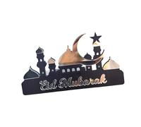 THINCAN Elegante Eid Place Carte Personalizzate Cena Ramadan Acrilico Con Mubaraks Caratteri Islamica Home Gold Castles Modello Decorazione