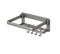 THINCAN Elegante mensola da bagno a parete in alluminio elegante lavanderia pieghevole Nessun danno installazione Per gli inquilini