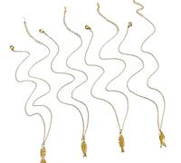 THINCAN Elegante set di gioielli per il riscaldamento del pesce, impermeabili, comode, ideali per gite in spiaggia e occasioni speciali, collana con ciondolo a forma di pesce, Taglia unica, come